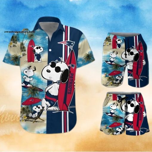 New England Patriots Snoopy All Over Print Hawaiian Shirt And Beach Shorts