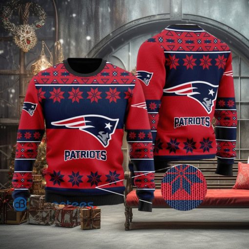 New England Patriots Snowflakes Pattern Ugly Christmas Sweater Christmas Gift