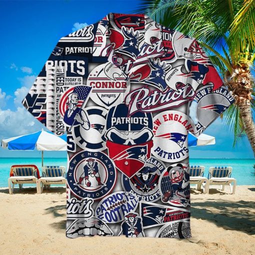 New England Patriots Striped Men’s Hawaiian Shirt