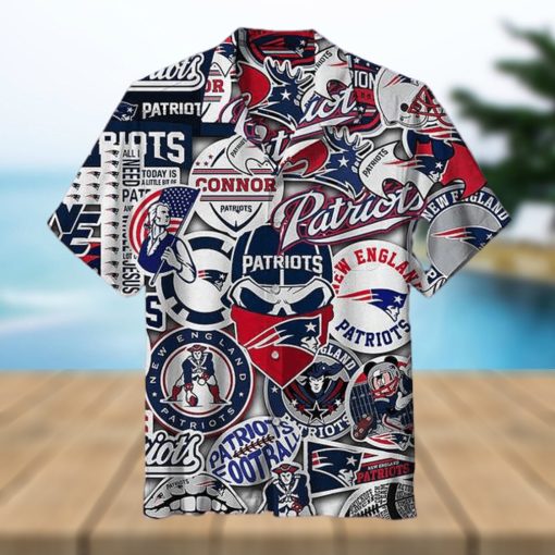 New England Patriots Striped Men’s Hawaiian Shirt