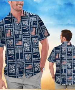 New England Patriots Summer Commemorative Short Sleeve Button Up Tropical Hawaiian Shirt