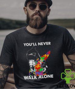New England Patriots You’ll Never Walk Alone Dad And Son Autism T Shirt