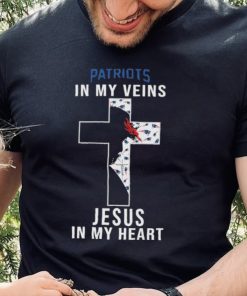 New England Patriots in My Veins Jesus in My Heart 2024 Shirt