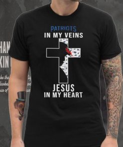 New England Patriots in My Veins Jesus in My Heart 2024 Shirt