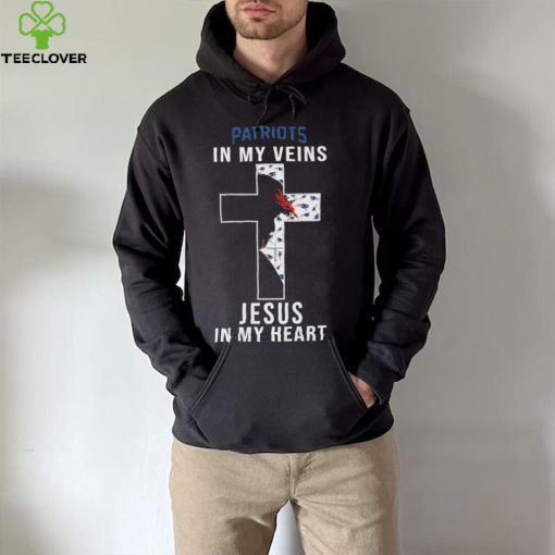 New England Patriots in My Veins Jesus in My Heart 2024 Shirt