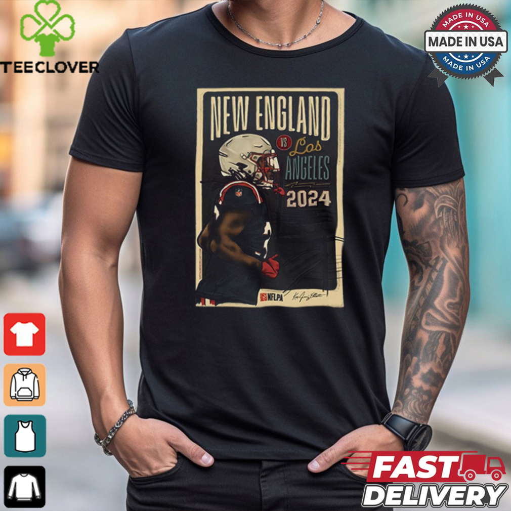 New England Patriots vs. Los Angeles Chargers 2024 NFL Week 17 Game Poster shirt New England Patriots vs. Los Angeles Chargers 2024 NFL Week 17 Game Poster shirt