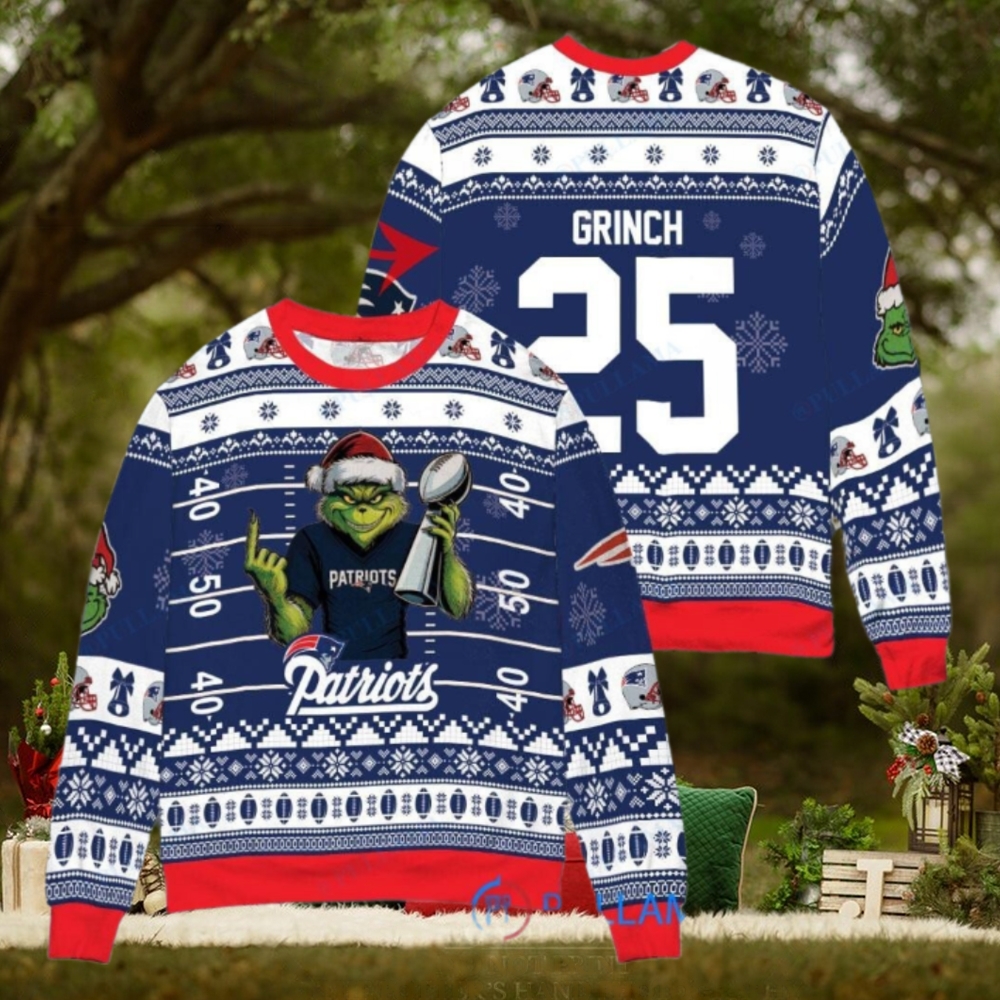 New England Patriots x Grinch Christmas Dr. Seuss How the Grinch Stole Christmas with Super Bowl Trophy Custom Ugly Christmas Sweater New England Patriots x Grinch Christmas Dr. Seuss How the Grinch Stole Christmas with Super Bowl Trophy Custom Ugly Christmas Sweater