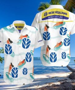 New Holl And Agriculture All Over Print Summer Short Sleeve Hawaiian Beach Shirt – White