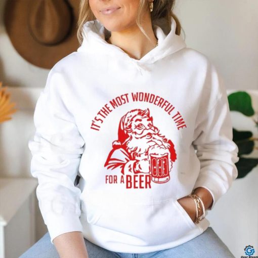 New It’S The Most Wonderful Time For A Beer Santa Christmas T hoodie, sweater, longsleeve, shirt v-neck, t-shirt