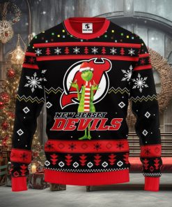 New Jersey Devils Funny Grinch Christmas Ugly Sweater