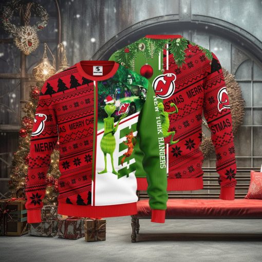 New Jersey Devils Grinch & Scooby doo Christmas Ugly Sweater 1