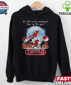 New Jersey Devils It The Most Wonderful Time Of The Year Peanut Characters Christmas Shirt