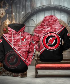 New Jersey Devils NHL Camo Team 3D Printed Hoodie