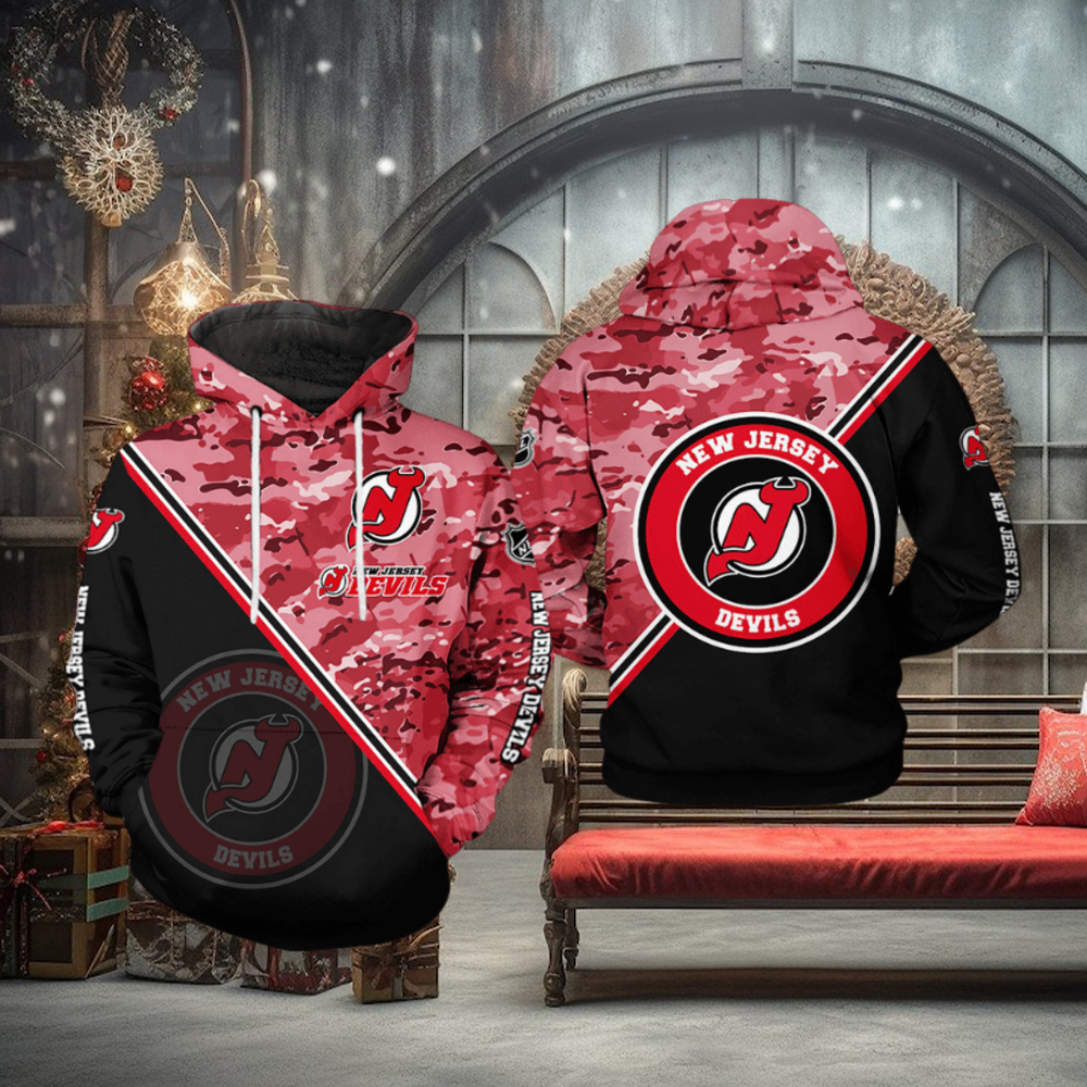 New Jersey Devils NHL Camo Team 3D Printed Hoodie New Jersey Devils NHL Camo Team 3D Printed Hoodie