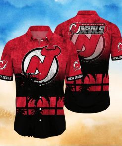 New Jersey Devils NHL Logo Coconut Tropical Hawaiian Shirt Beach Gift For Fans