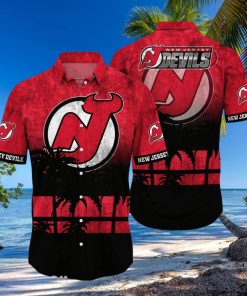 New Jersey Devils NHL Logo Coconut Tropical Hawaiian Shirt Beach Gift For Fans