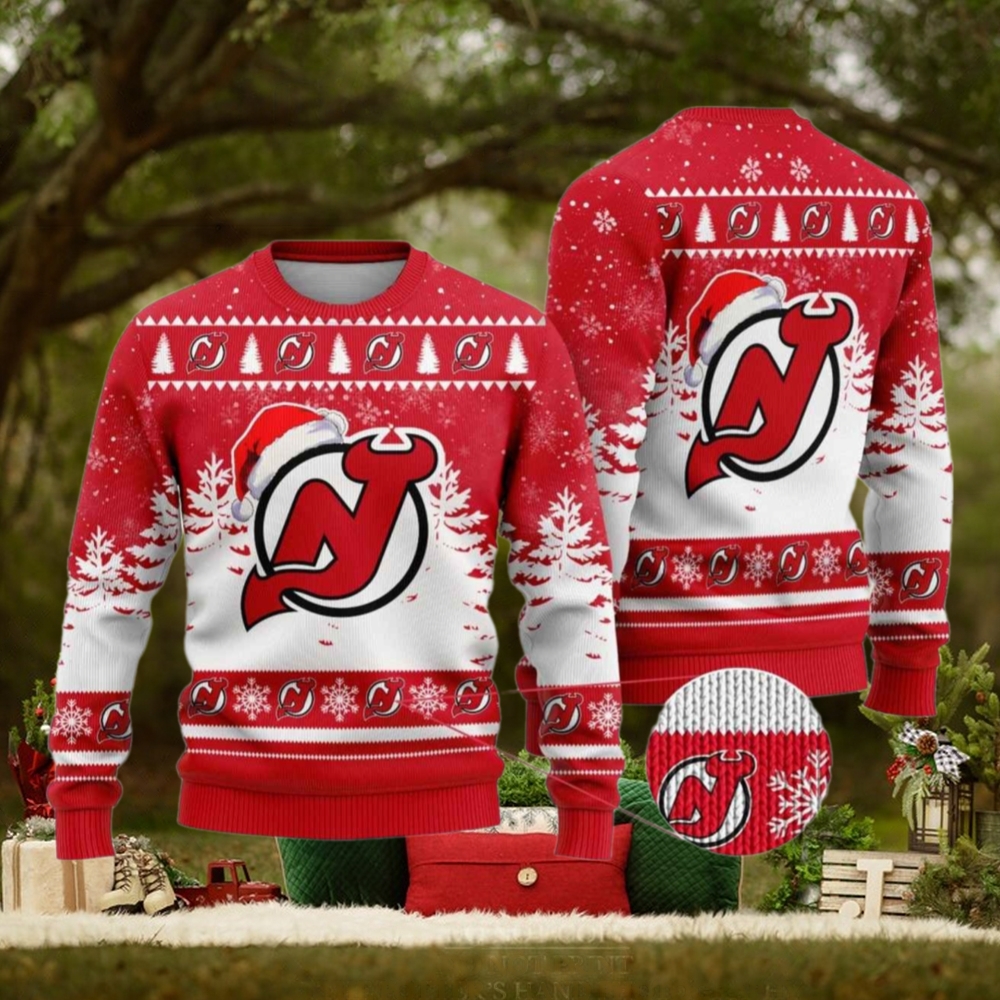 New Jersey Devils Ugly Sweater Christmas Design for Hockey Fans 2024 New Jersey Devils Ugly Sweater Christmas Design for Hockey Fans 2024