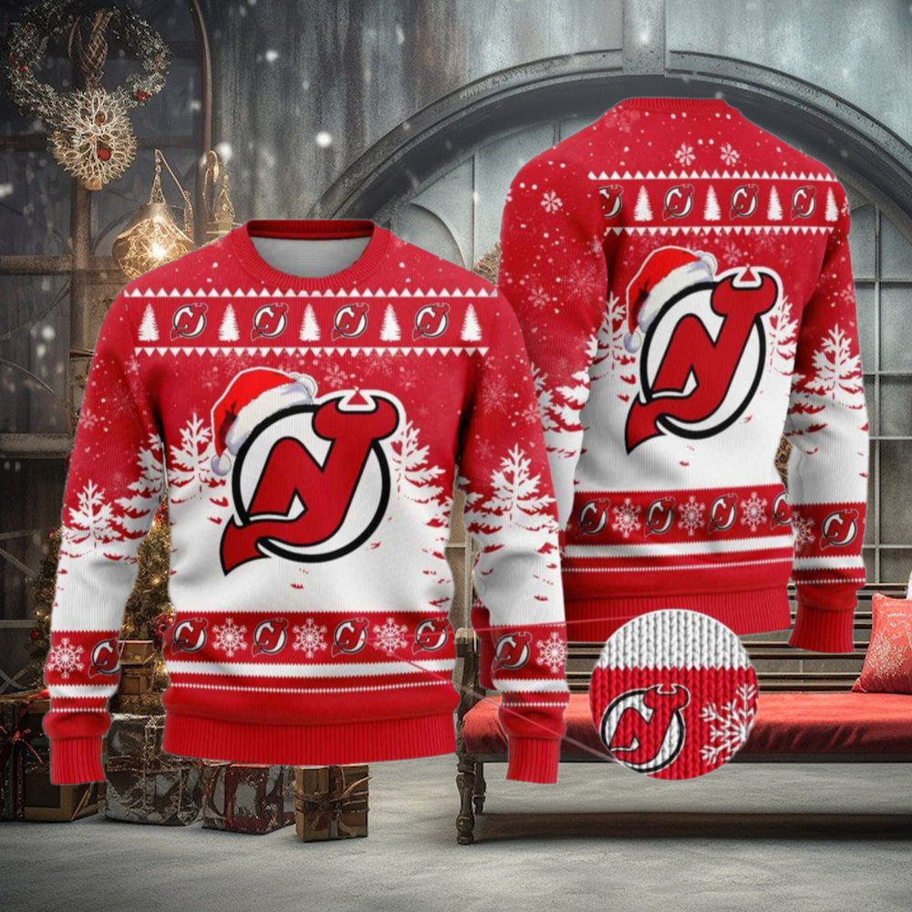 New Jersey Devils Ugly Sweater Christmas Design for Hockey Fans 2024 New Jersey Devils Ugly Sweater Christmas Design for Hockey Fans 2024