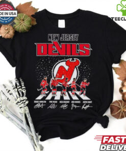 New Jersey Hockey Abbey Road 2024 Signatures Shirt