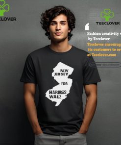 New Jersey Map for Harris Walz 2024 T Shirt