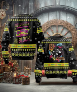 New Kids On The Block Black Yellow Pattern Christmas Sweater Chirstmas Gifts 2024 Xmas For Family And Friends Ugly Sweater