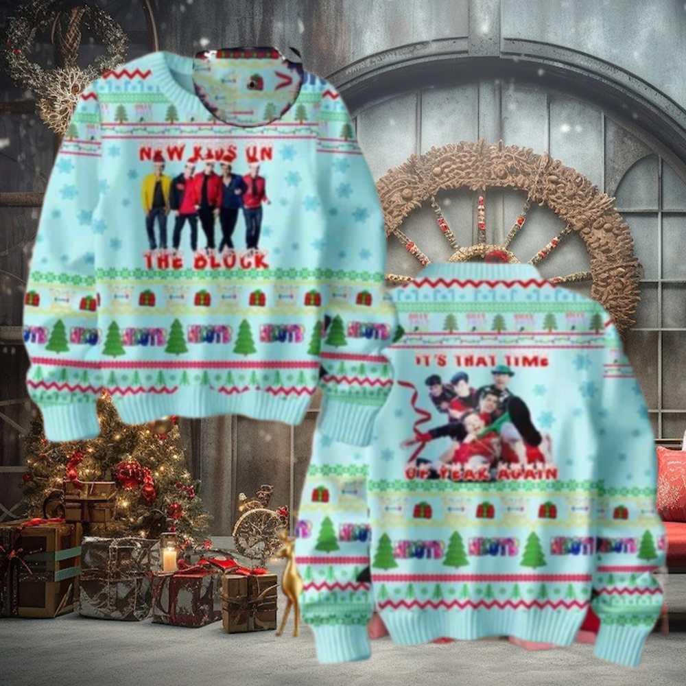 New Kids On The Block Its That Time Of Year Again Light Blue Chirstmas Gifts 2024 Xmas For Family And Friends Ugly Sweater New Kids On The Block Its That Time Of Year Again Light Blue Chirstmas Gifts 2024 Xmas For Family And Friends Ugly Sweater