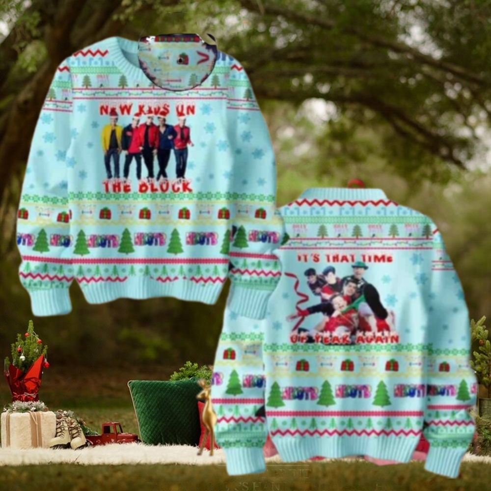 New Kids On The Block Its That Time Of Year Again Light Blue Chirstmas Gifts 2024 Xmas For Family And Friends Ugly Sweater New Kids On The Block Its That Time Of Year Again Light Blue Chirstmas Gifts 2024 Xmas For Family And Friends Ugly Sweater