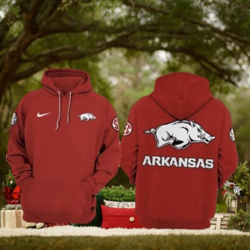 New Limited Edition Arkansas Razorbacks Red 3d Hoodie