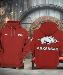 New Limited Edition Arkansas Razorbacks Red 3d Hoodie