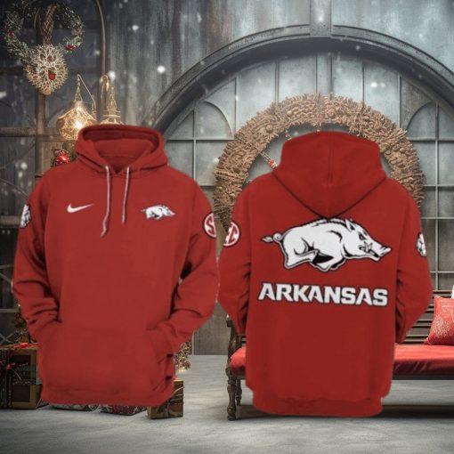 New Limited Edition Arkansas Razorbacks Red 3d Hoodie