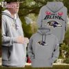 New Limited Edition Baltimore Ravens Gray 3d Hoodie