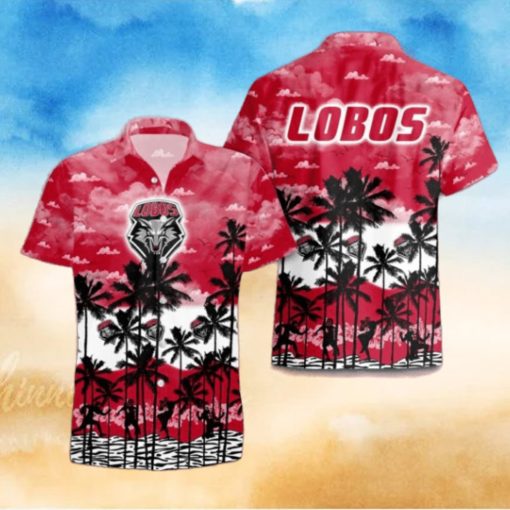 New Mexico Lobos Palms Tree Hawaiian Shirt