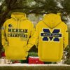 New Michigan Wolverines Big Ten East Champions 3d Hoodie