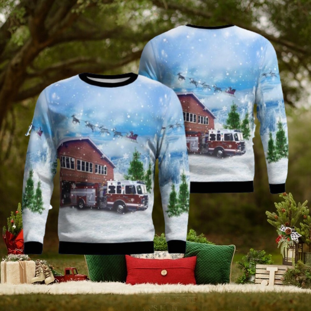 New Milford, Connecticut, Water Witch Hose Company No. 2 Christmas Ugly Sweater 3D New Milford, Connecticut, Water Witch Hose Company No. 2 Christmas Ugly Sweater 3D
