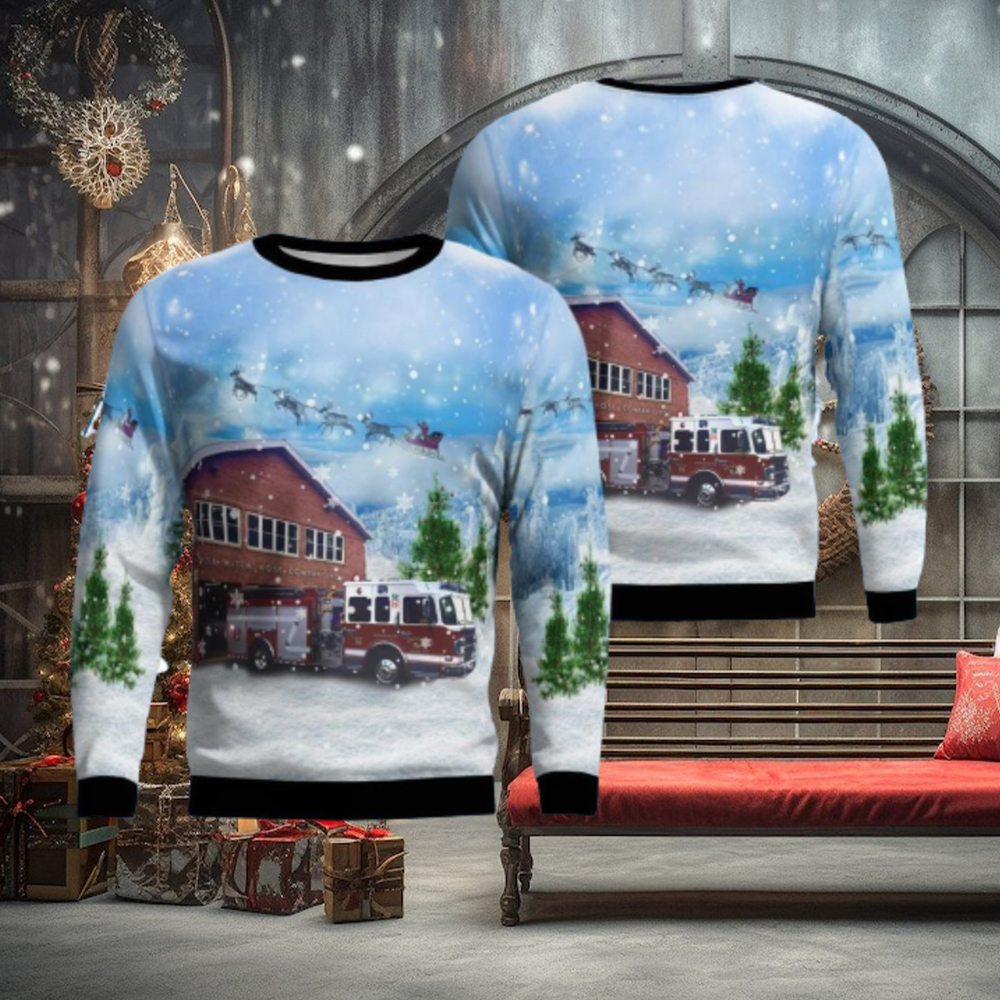 New Milford, Connecticut, Water Witch Hose Company No. 2 Christmas Ugly Sweater 3D New Milford, Connecticut, Water Witch Hose Company No. 2 Christmas Ugly Sweater 3D