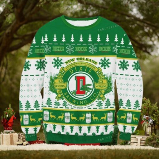 New Orleans Brewery Dixie Beer Logo Christmas Ugly Sweater Party