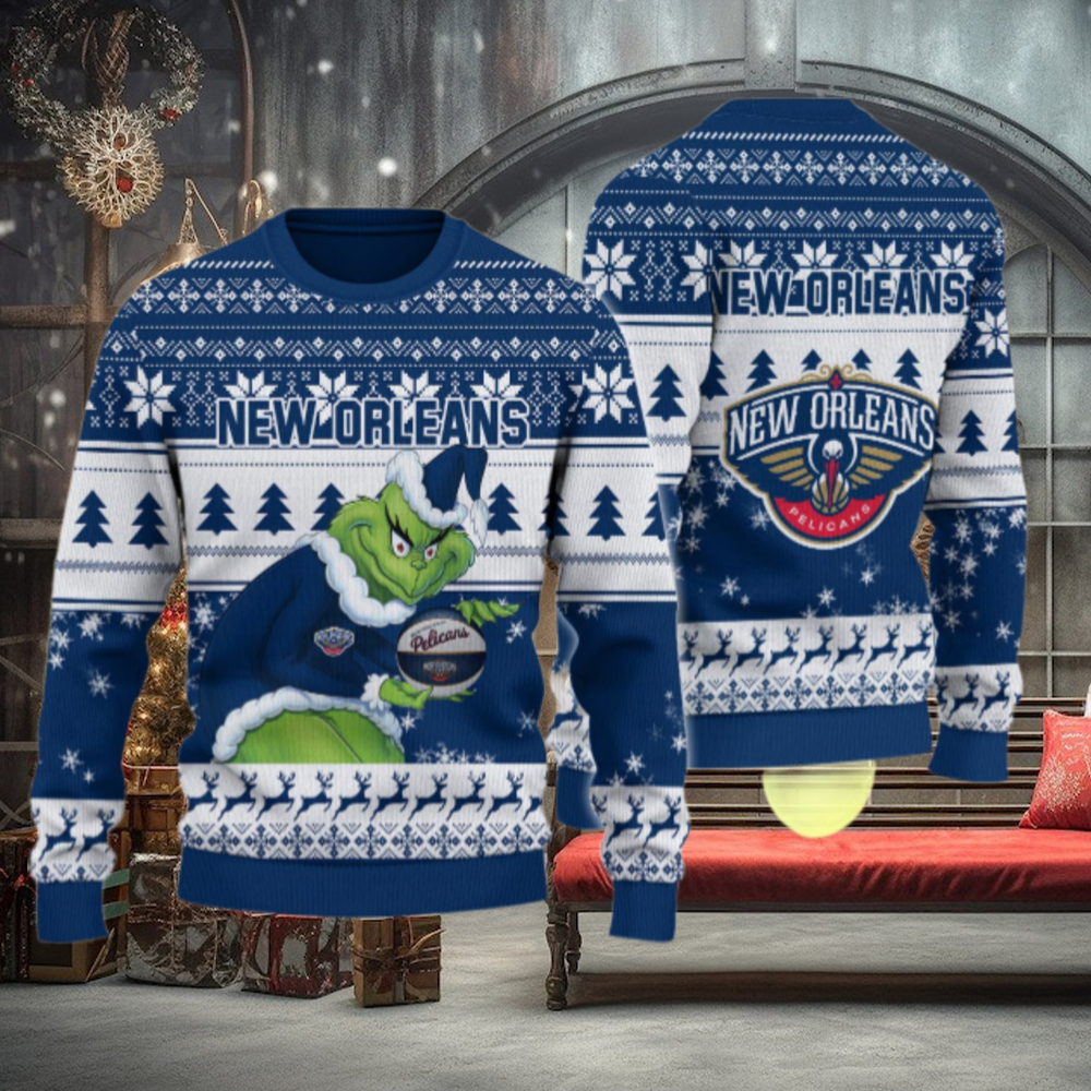 New Orleans Pelicans Grinch Christmas Ugly Sweater New Orleans Pelicans Grinch Christmas Ugly Sweater