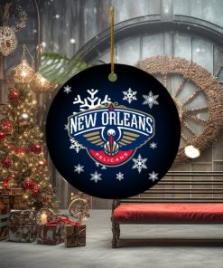 New Orleans Pelicans Merry Christmas Circle Ornament