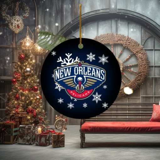 New Orleans Pelicans Merry Christmas Circle Ornament