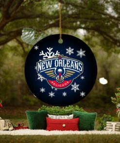 New Orleans Pelicans Merry Christmas Circle Ornament