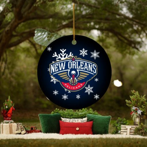 New Orleans Pelicans Merry Christmas Circle Ornament