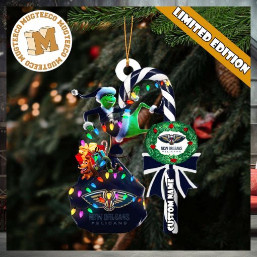 New Orleans Pelicans NBA Grinch Candy Cane Personalized Xmas Gifts Christmas Tree Decorations Ornament_86706727 1