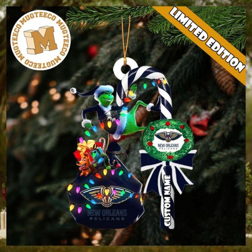 New Orleans Pelicans NBA Grinch Candy Cane Personalized Xmas Gifts Christmas Tree Decorations Ornament_86706727 1