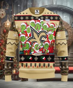 New Orleans Saints 12 Grinch Xmas Day Christmas Ugly Sweater
