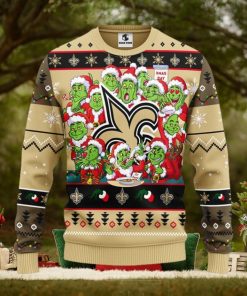 New Orleans Saints 12 Grinch Xmas Day Christmas Ugly Sweater