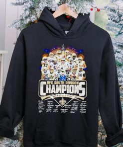 New Orleans Saints 2024 NFC South Division Champions signatures hoodie, sweater, longsleeve, shirt v-neck, t-shirt