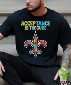 New Orleans Saints Acceptance Is The Cure Autism T Shirt 2 New Orleans Saints Acceptance Is The Cure Autism T Shirt