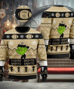 New Orleans Saints American NFL Football Team Logo Cute Grinch Ugly Christmas Sweater