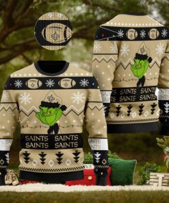 New Orleans Saints American NFL Football Team Logo Cute Grinch Ugly Christmas Sweater