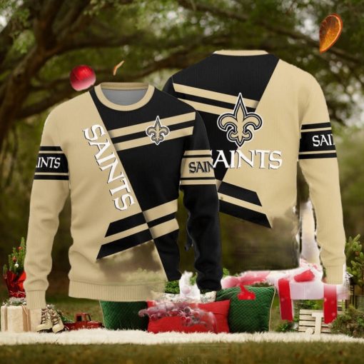 New Orleans Saints Basic Pattern Knitted Ugly Christmas Sweater AOP Gift For Men And Women